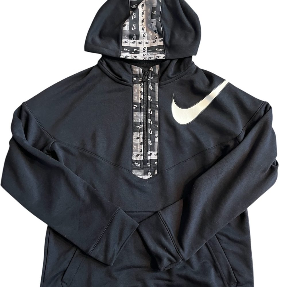 Nike Black Zip Up Sweater with Swoosh